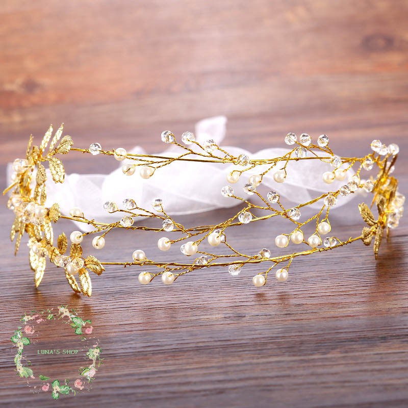 gold hair bands for wedding