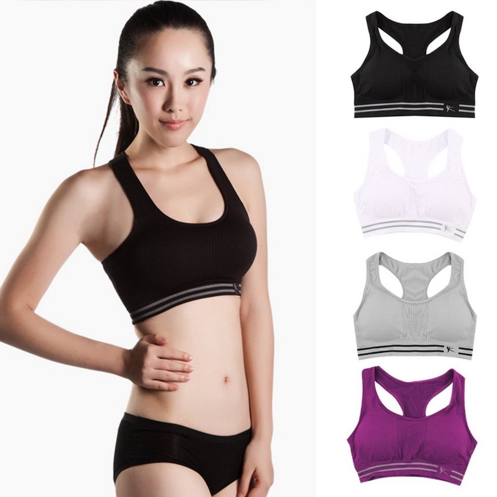 🌱Women Seamless Racerback Sports Bra Yoga Fitness Padded Athletic Vest |  Shopee Malaysia