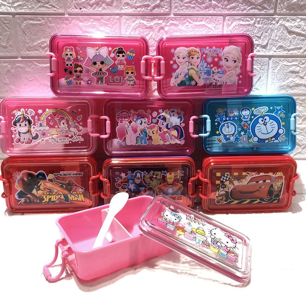 Children Cartoon Kids Lunch Box Bento Box Food Containers With Spoon