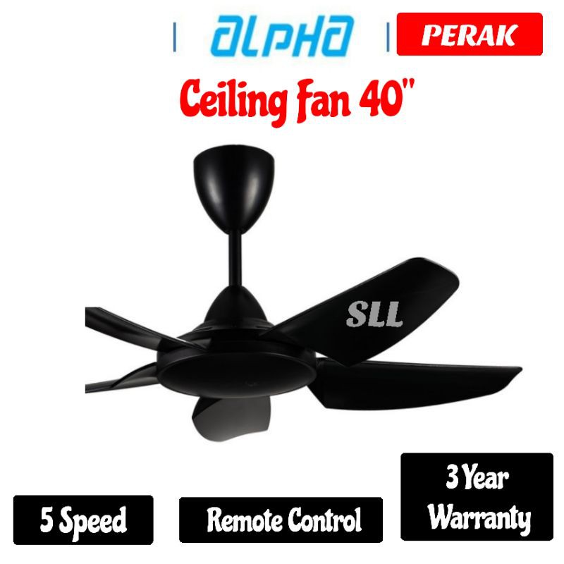 ALPHA CEILING FAN WITH REMOTE CONTROL AX666 5B/40''MATT BLACK Shopee Malaysia