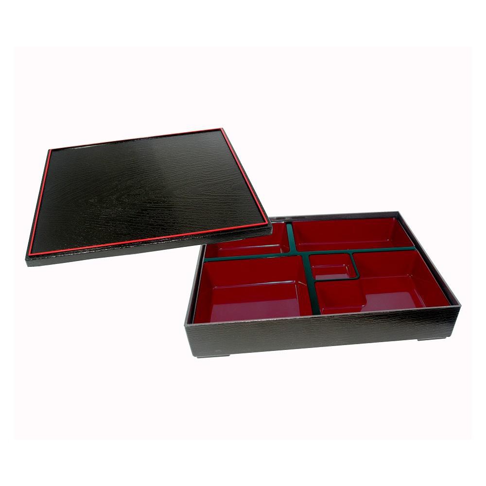 Traditional Japanese Bento Box 5 Compartments with Lid 30 x 24 x 5.5 cm - Large