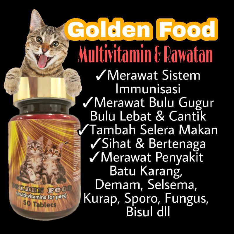 Golden Food - Ready Stok Vitamin u0026 Rawatan utk Kucing (Repack 