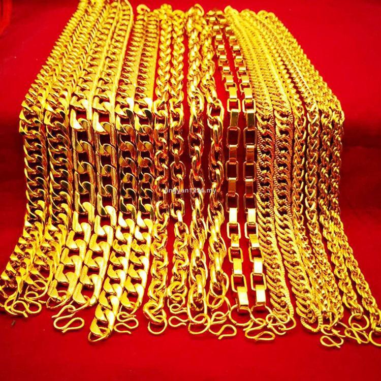 cincin emas 916 Kalung emas pasir Vietnam lelaki sosial ...