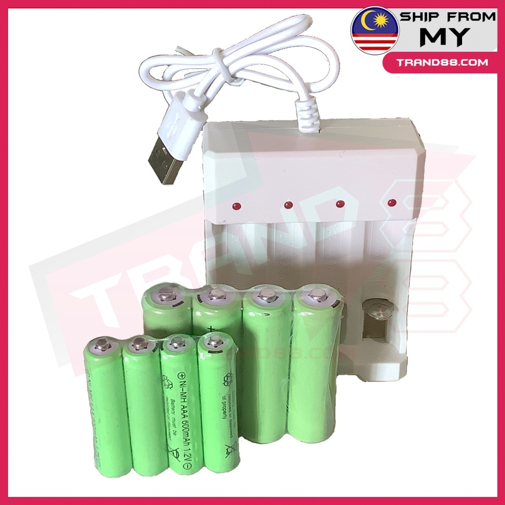 Trand88 AA/AAA Rechargeable Battery For Toy Mouse NiCd NiMh Battery Charger Bateri Solar 1.2V Jam