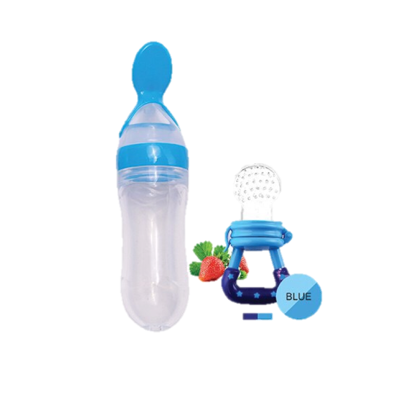 Combo 2 in 1 Feeding Set Bottle Squeeze + Baby Feeder Bite / Set Sudu ...