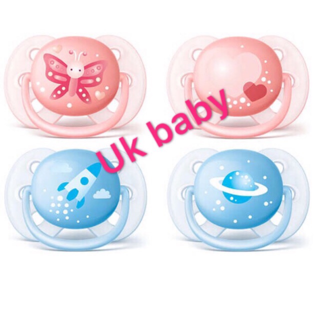 Philips Avent Ultra Soft 6-18 months Pacifier Butterfly/Rocket Design ...