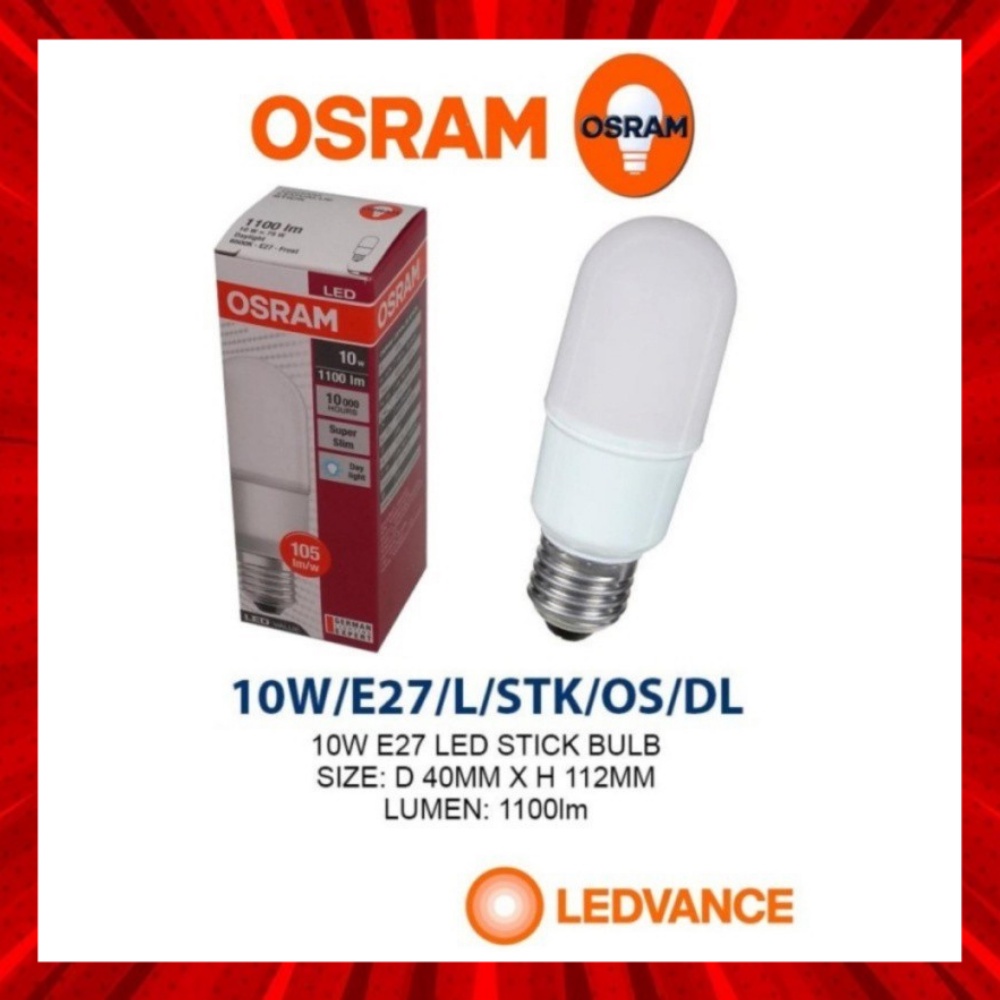 OSRAM LED VALUE STICK BULB 10W E27 220-240V DAYLIGHT | Shopee Malaysia