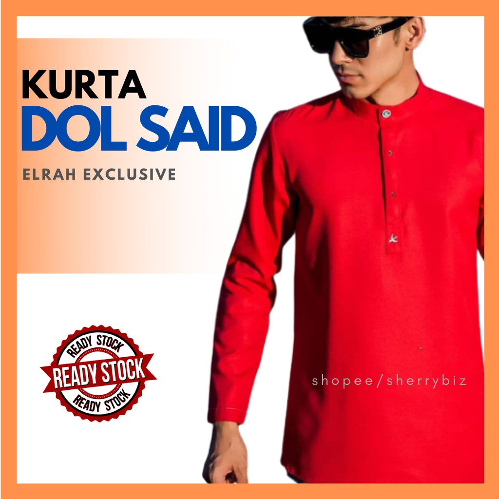 2c Elrah Kurta Dol Said Kurta Tangan Tak Bercekak Slimfit Kain Cotton Shopee Malaysia