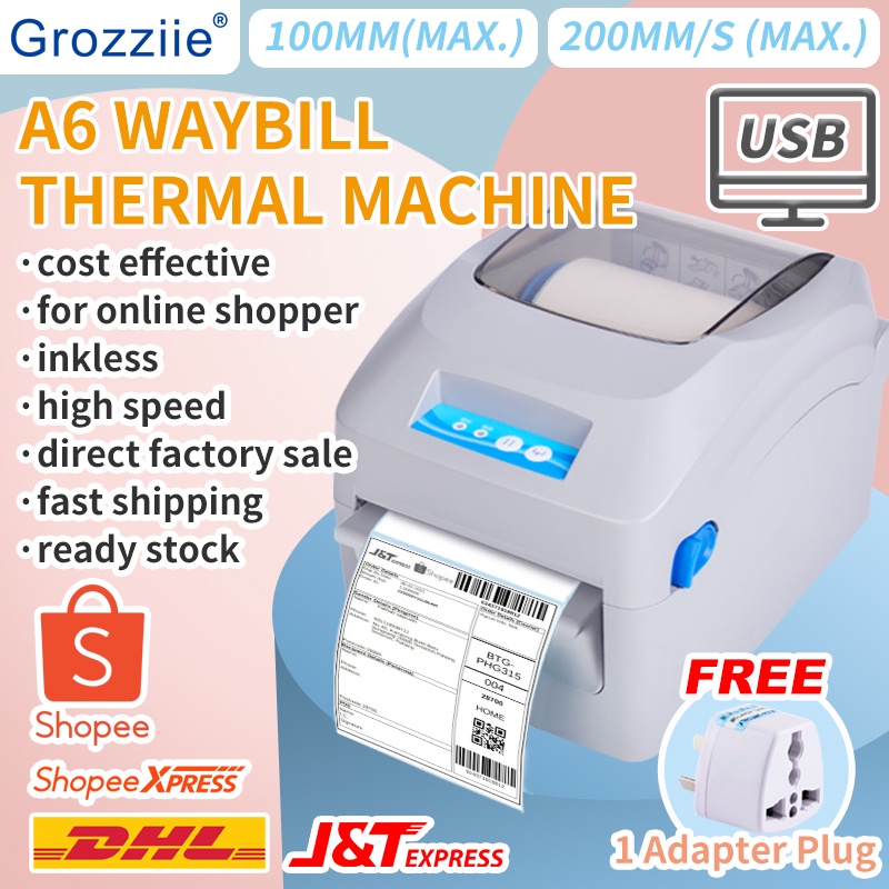 A6 Thermal Printer Waybill Barcode Shipping Label Consignment Note Printer shopee sticker★Free shipping★