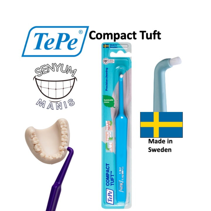 *Made in Sweden* TePe Compact Tuft Precision Cleaning (1's) | Shopee ...