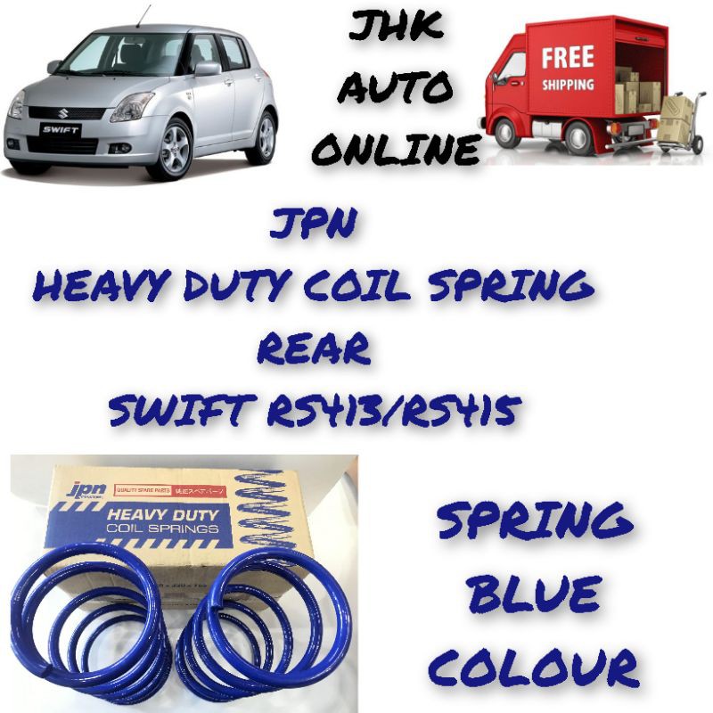 Suzuki Swift Rs413 Rs415 Heavy Duty Coil Spring Rear 1set 2pc Jpn Spring Blue Colour Shopee Malaysia