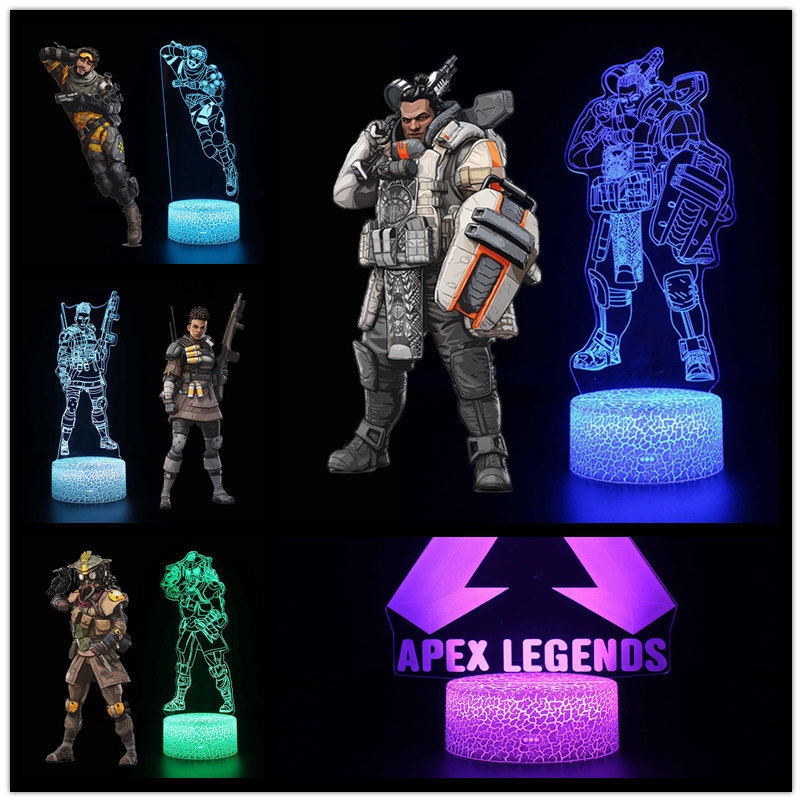 Apex Legends Pathfinder Action Figure Night Light 3d Illusion Bedside Table Led Lamp Kids Present Apex Toys For Gamers Shopee Malaysia - roblox night light color changing 3d illusion led lamp for home