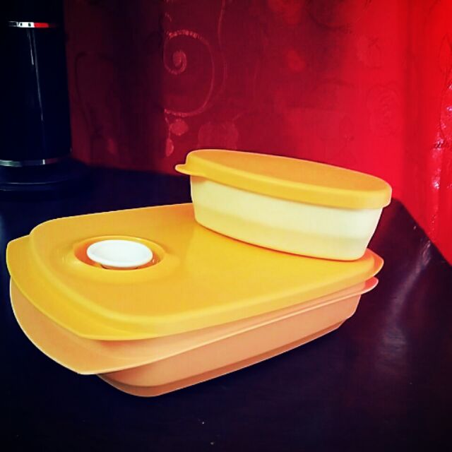 Tupperware Reheatable Lunch Box with FREE Container (850ml) Shopee