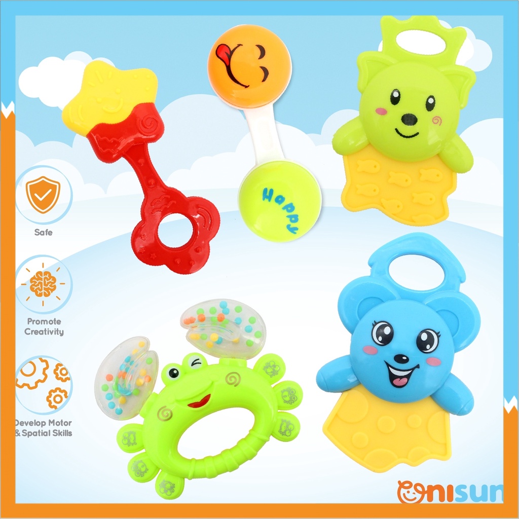 Adorable Baby Hand Ring Rattles