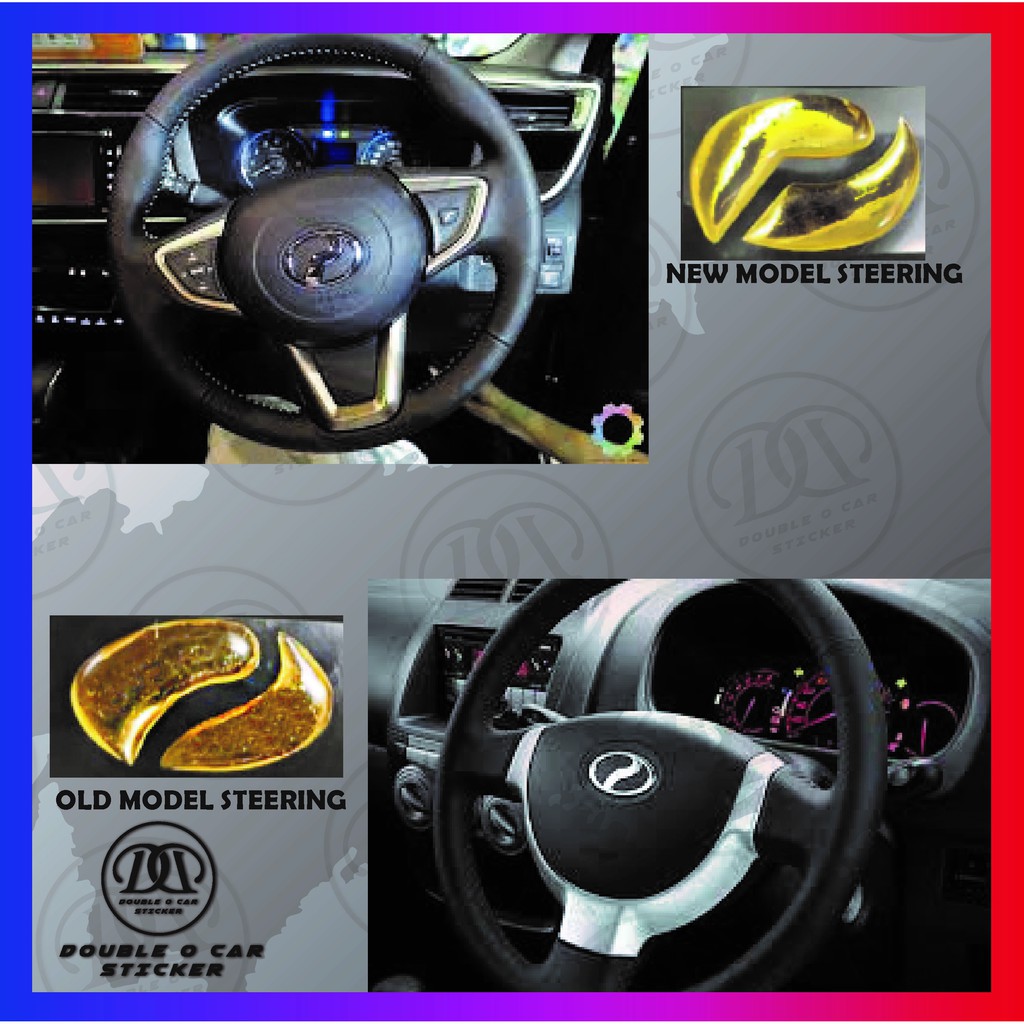 [READY STOCK]Perodua Steering 3D High Reflective Logo 