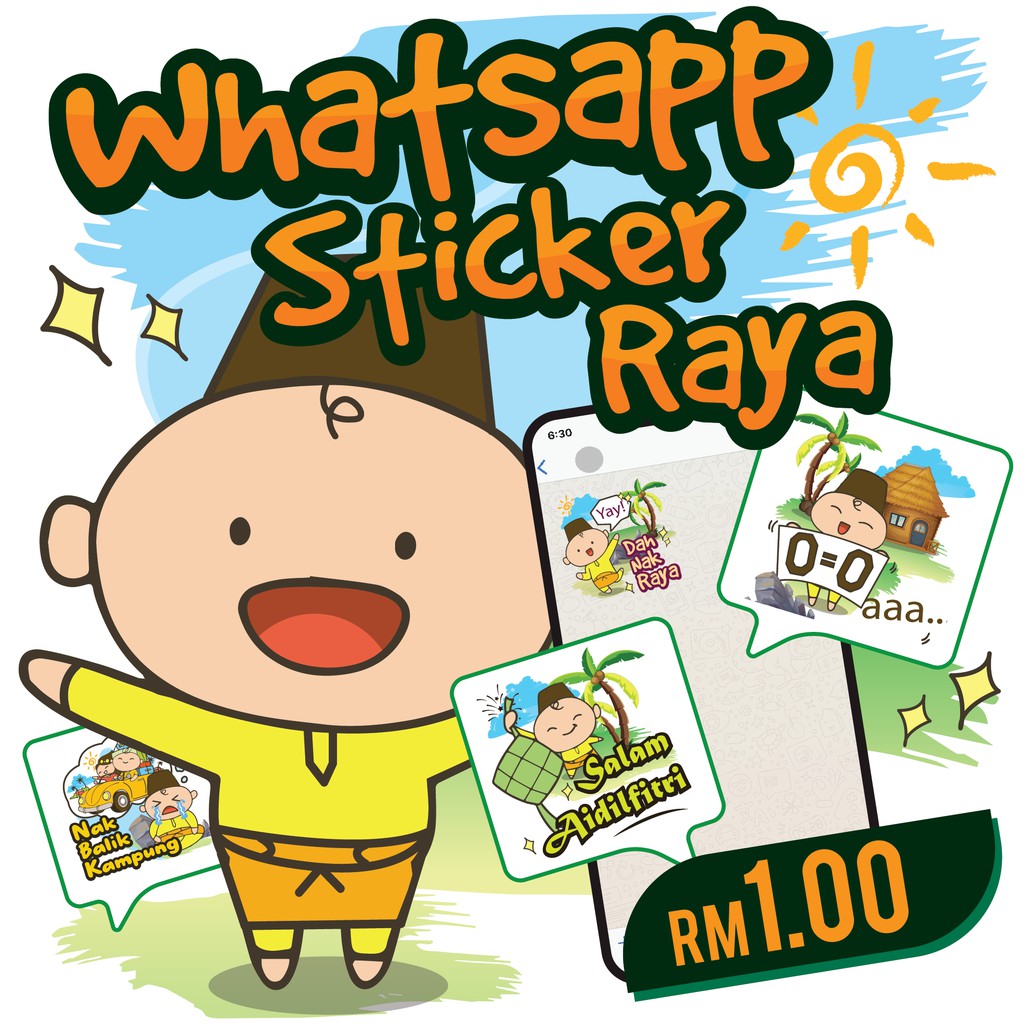 Amboi Stickers WhatsApp Comel Hari Raya Shopee Malaysia