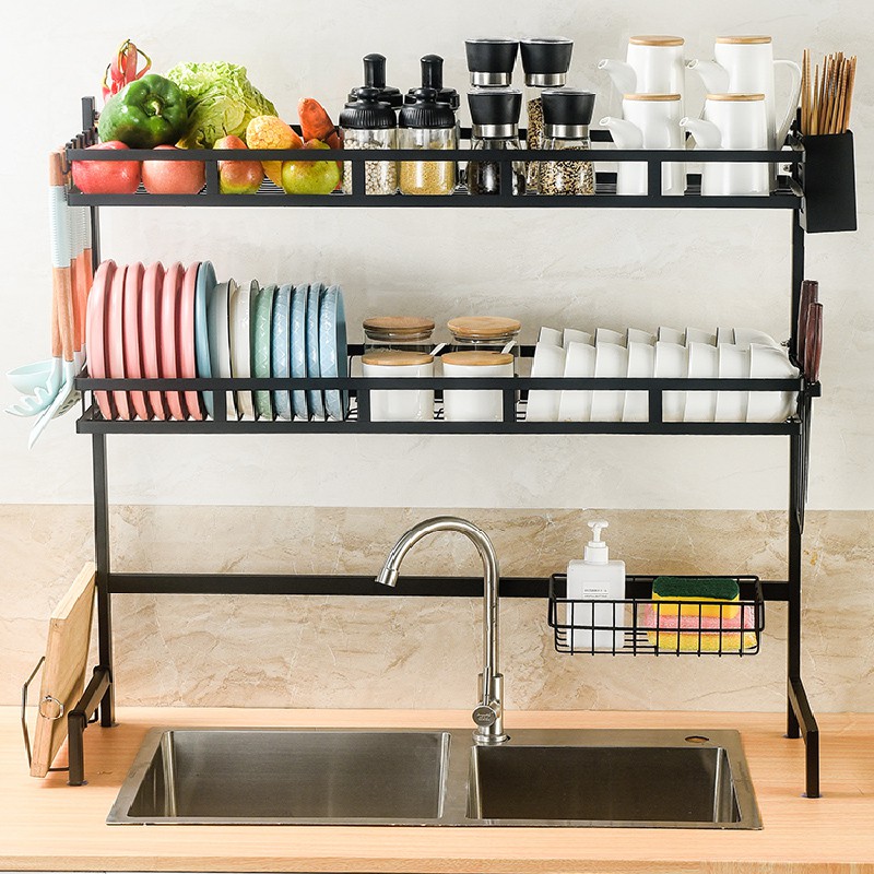 (锅碗瓢盆沥水架) Kitchen Sink Shelf Rack Kitchen Dish Rack Cooking Room Bowl