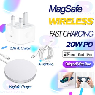 [READY STOCK] iPhone Charger Adapter iPhone cable fast charging 20W MagSafe Charger Wireless Charger iPhone 13/12/XR/8P