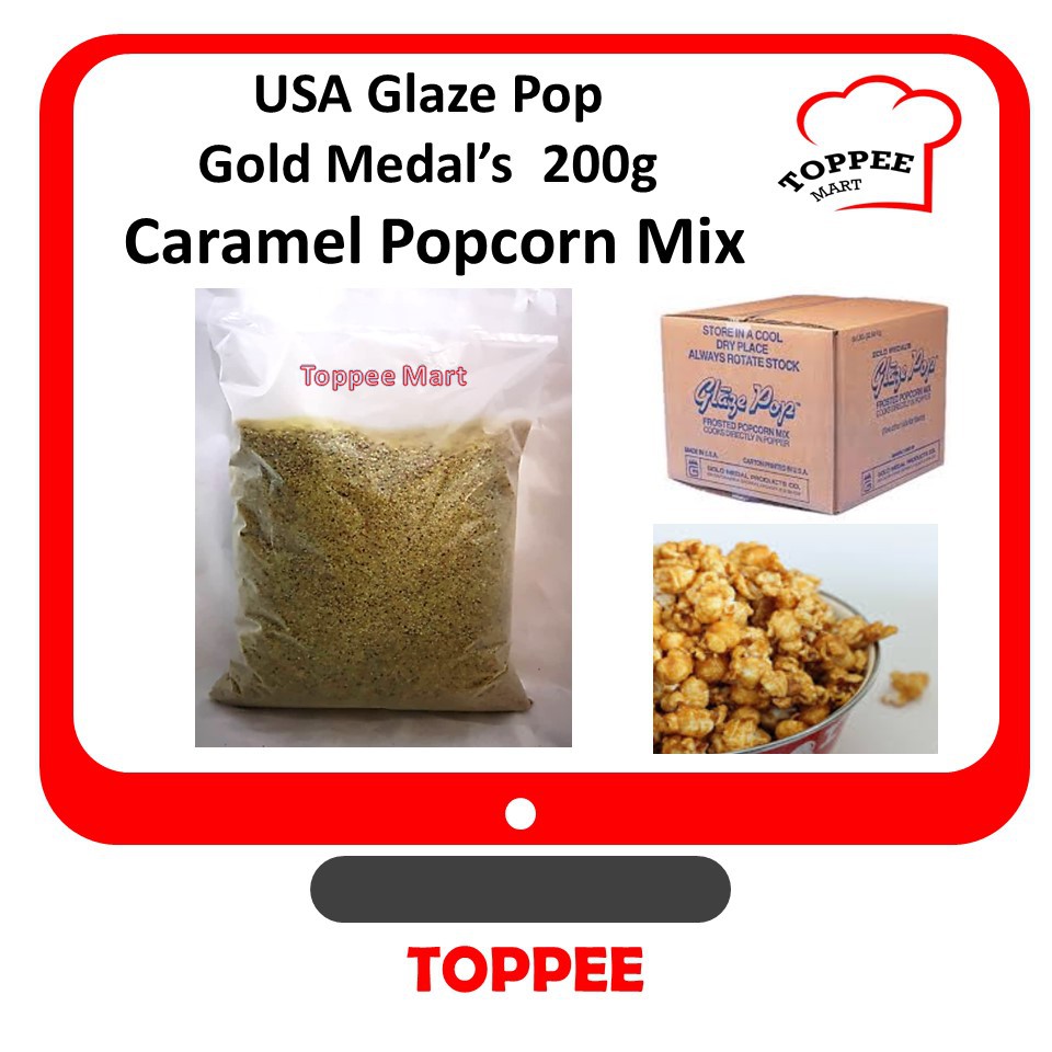 USA Glaze Pop Caramel Popcorn Mix 200g [Repack] Caramel sugar Mix