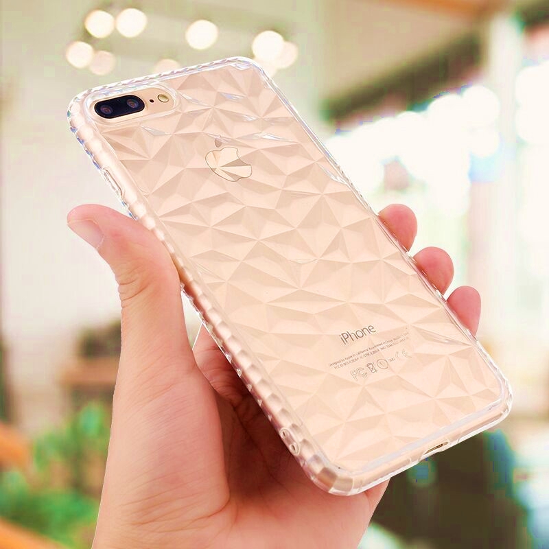 3d Diamond Phone Case Iphone6 6s Simple Transparent Soft Tpu Back