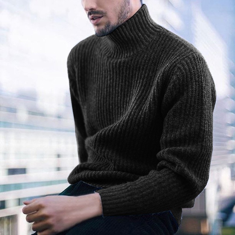 mens black sweater turtleneck