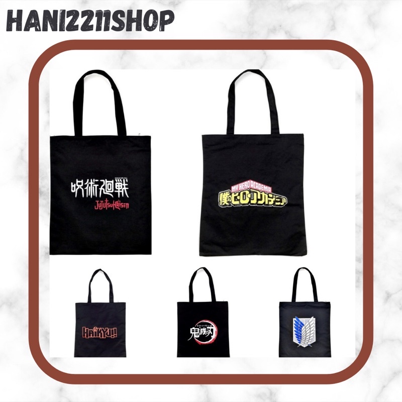 Tote Bag Anime Jujutsu Kaisen My Hero Academia Haikyuu Demon Slayer 
