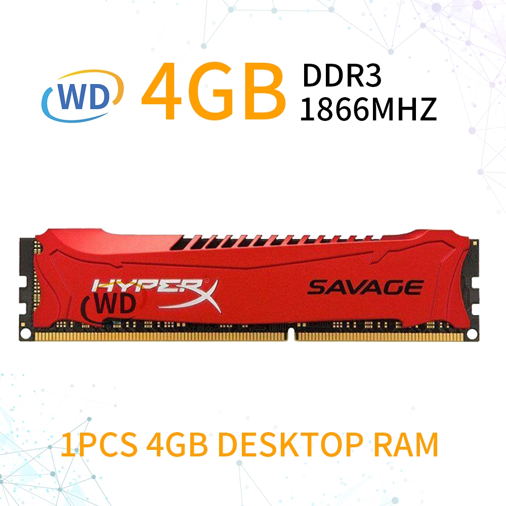 For Hyperx Savage 4gb Ddr3 Pc3 1866mhz 240pin 1 5v Red Pc Desktop Ram Memory 34 Shopee Malaysia