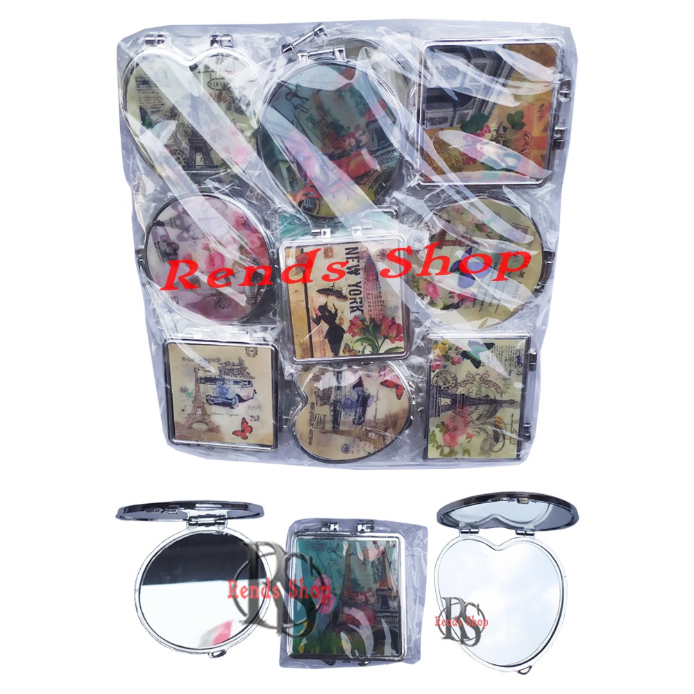 Souvenir (content 50) 2-Sided Folding Glass PARIS MOtif Plastic Packaging