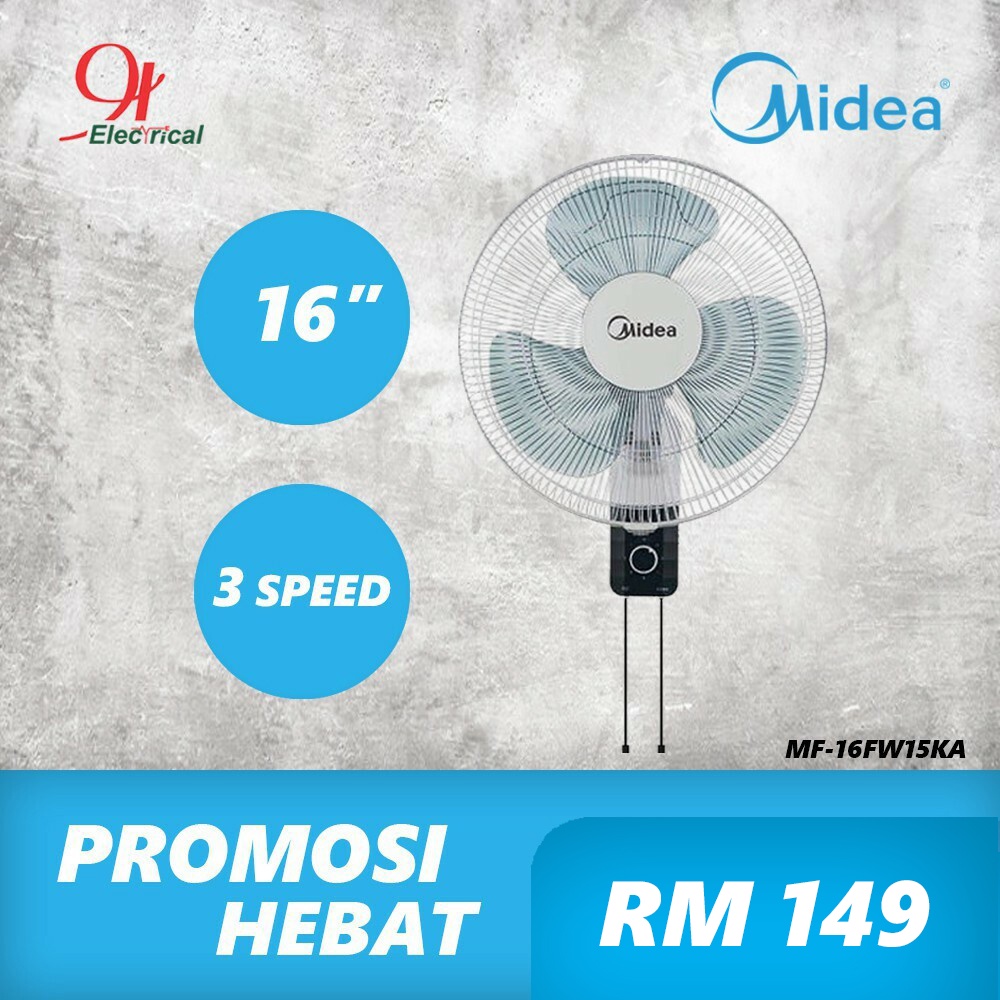 Midea 16 Inch Wall Fan Mf 16fw15ka Shopee Malaysia