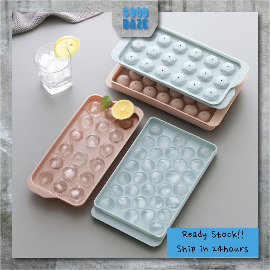 Round/Diamond Ice Maker Mold Mini Cute Ice Cube Tray For Drinks 圆球/菱形冰格塑料模具 迷你冰球模具 制冰模具 Pembuat Acuan Ince