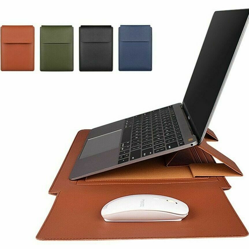PU Leather Laptop Sleeve Case With Stand Holder Bag For Laptop 13 15.