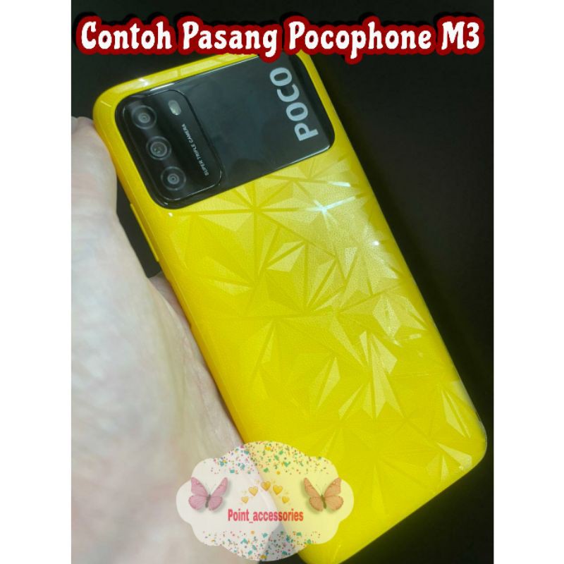 Xiaomi 3D Diamond Skin poco F1 F2 Pro F3 F4 GT F5 F6 F7 Pro Ultra X3 NFC GT X5 X6 X7 Pro M3 M4 M5 M5S M6 M7 PRO C40 C65 C71 C75 C85 Garskin Diamond 3D Anti-Fungus Back Cover Protector Rear Sticker hp