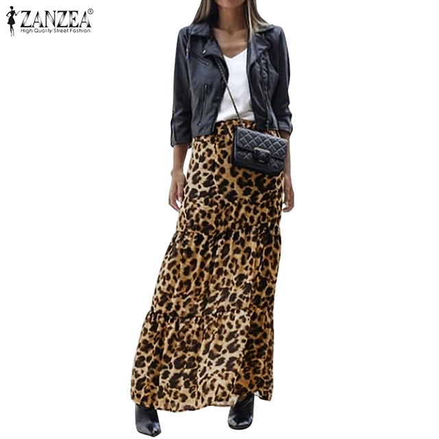 maxi skirt leopard print