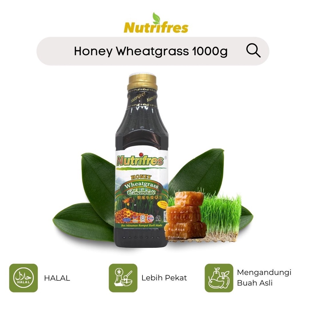 Nutrifres Honey Wheatgrass Fruit Juice Concentrate/Cordial (1000g