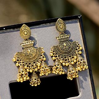 Retro Egypt Bells Tassel Jhumka Earrings Fashion Women Indian Jewelry 2019 Classic Geometric Tribal Gypsy Dangle Earring