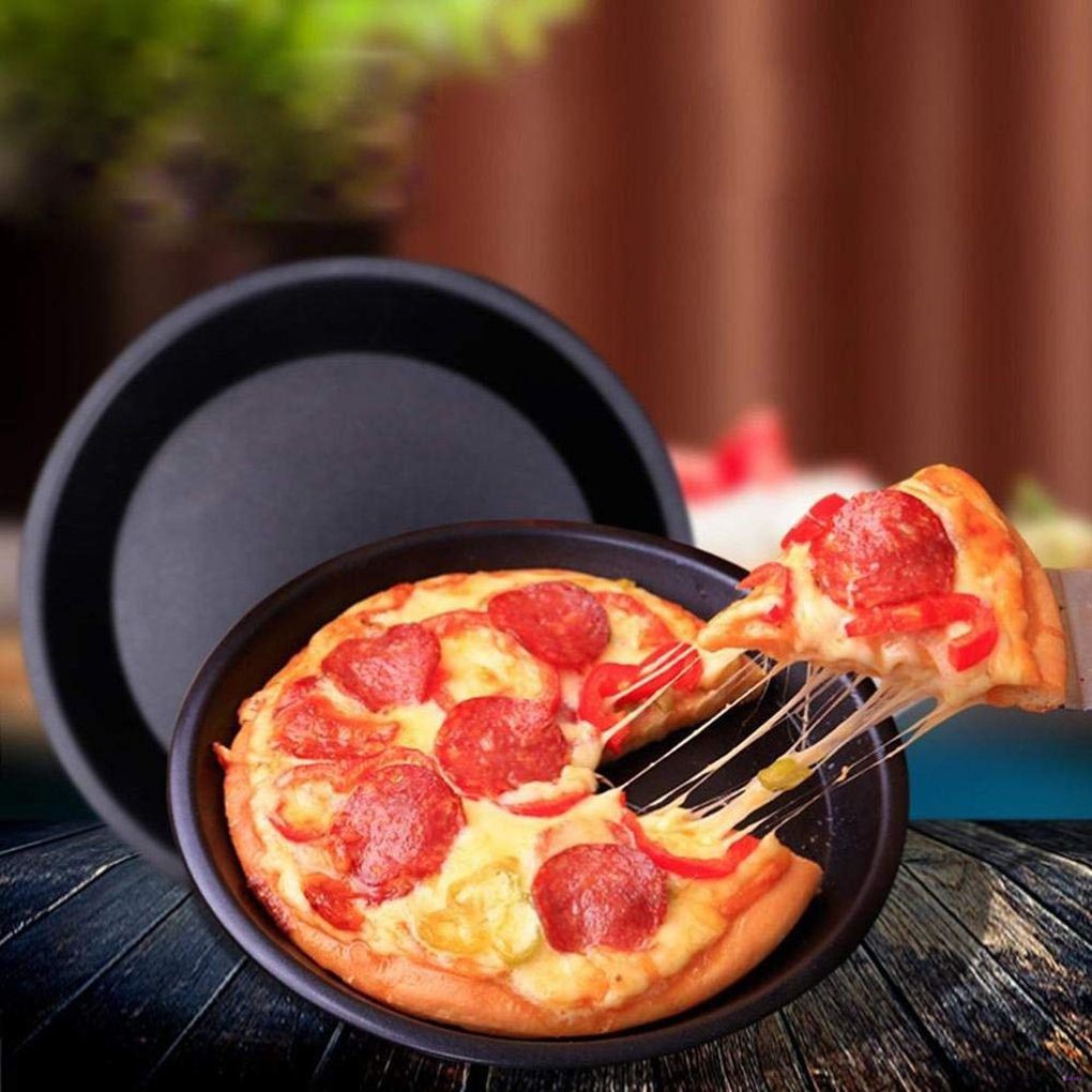 [READY STOCK] Carbon Steel Non-Stick Pizza Pan Oven Baking Trays Mold Microwave Cake Dish Mould Plate Kitchen Chicken Tools