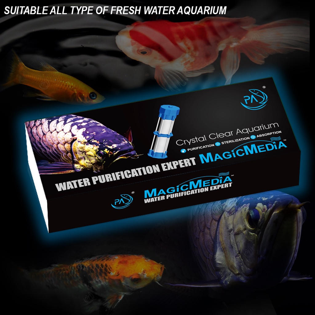 PA MagicMedia crystal clear aquarium algae remover green water air