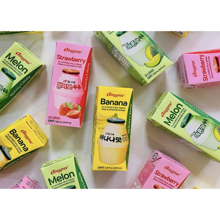 Halal Korea Binggrae Milk [Banana/Melon/Strawberry/Peach] 200ml Korea ...