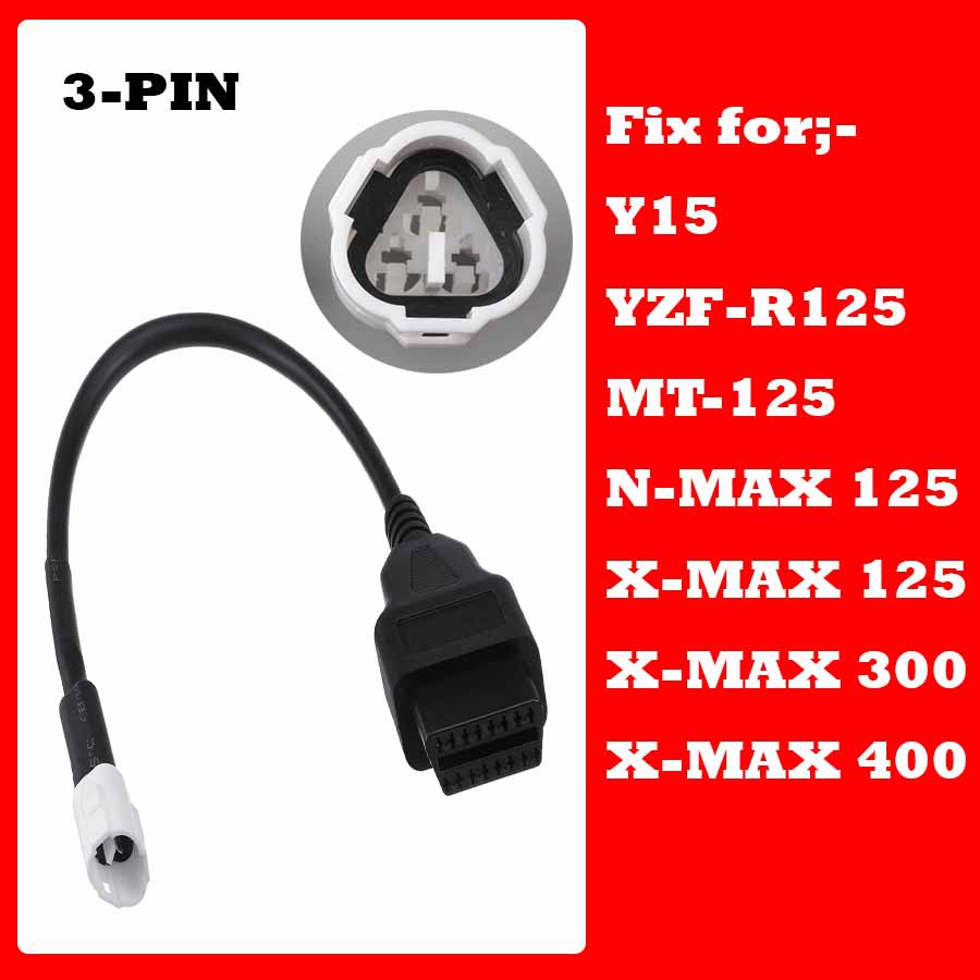 NEW FIT FOR Yamaha Diagnostic 4 Pin to OBD2 cable Free Shipping 