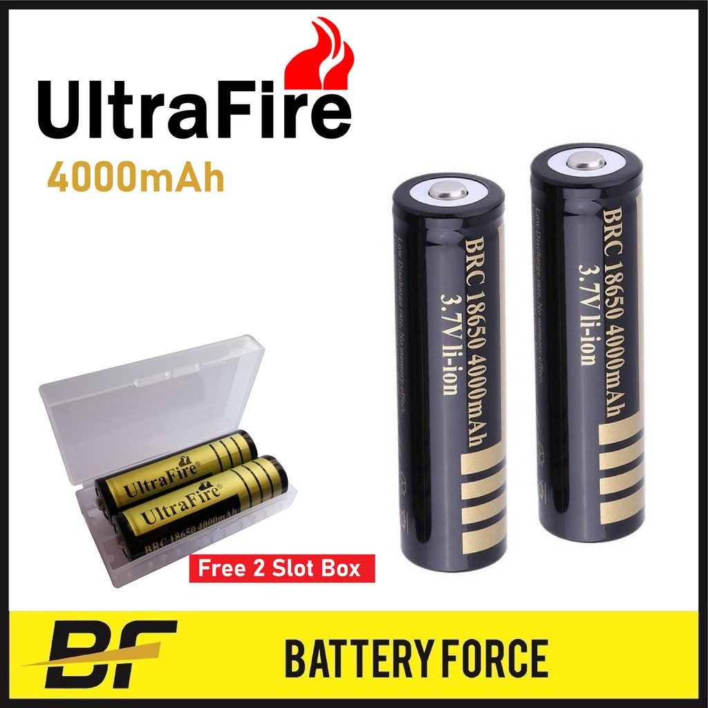 3 7v 18650 ultrafire 4000mah button top rechargeable lithium ion