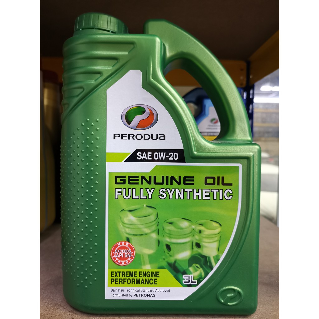 Perodua Fully Synthetic Sae 0w20 3l Engine Oil 0w 20 For Perodua Axia Bezza Shopee Malaysia