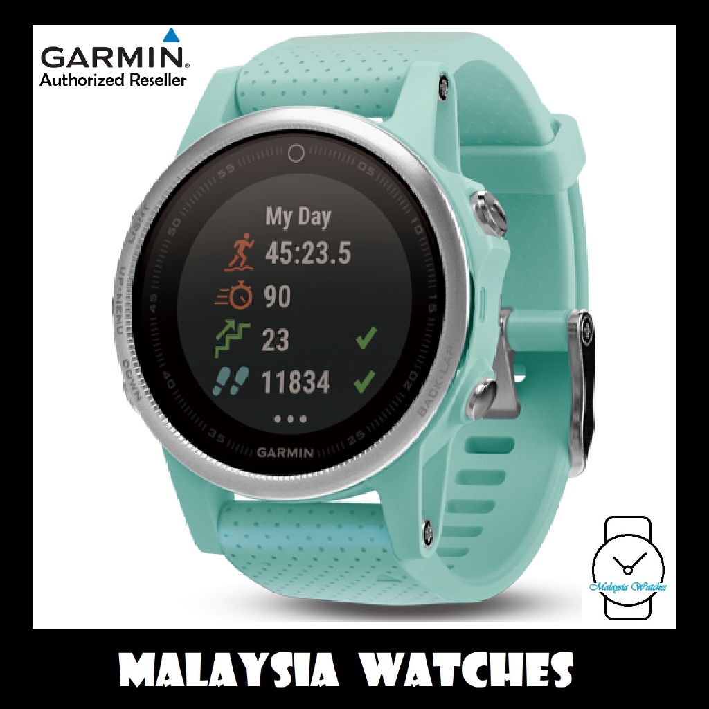 (OFFICIAL WARRANTY) Garmin Fenix 5S Frost Blue Sapphire GPS Watch with