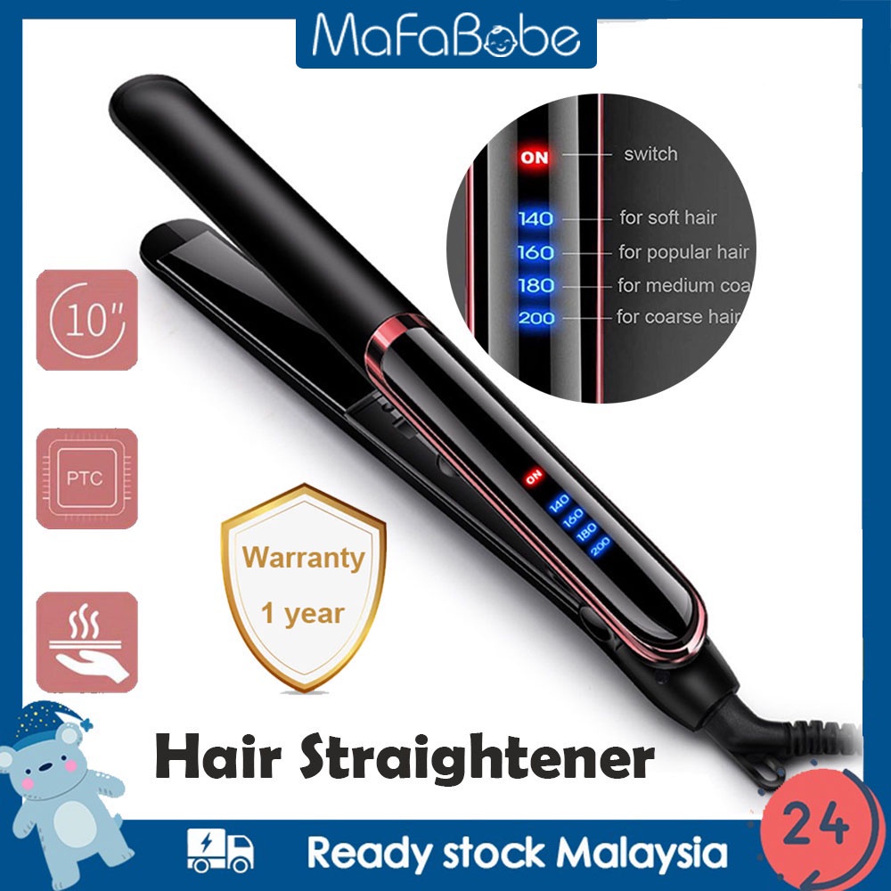 Mafababe 2 in 1 Hair Straightener Ceramic Hair Curler LED Display Iron Heating Fast Curl Hair Pelurus Mesin Rambut