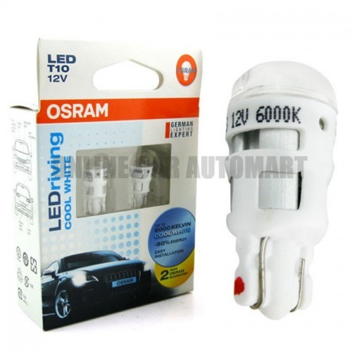 Osram LED T10 12V 1W Cool White 6000K OEM Bulbs,License Plate Lights