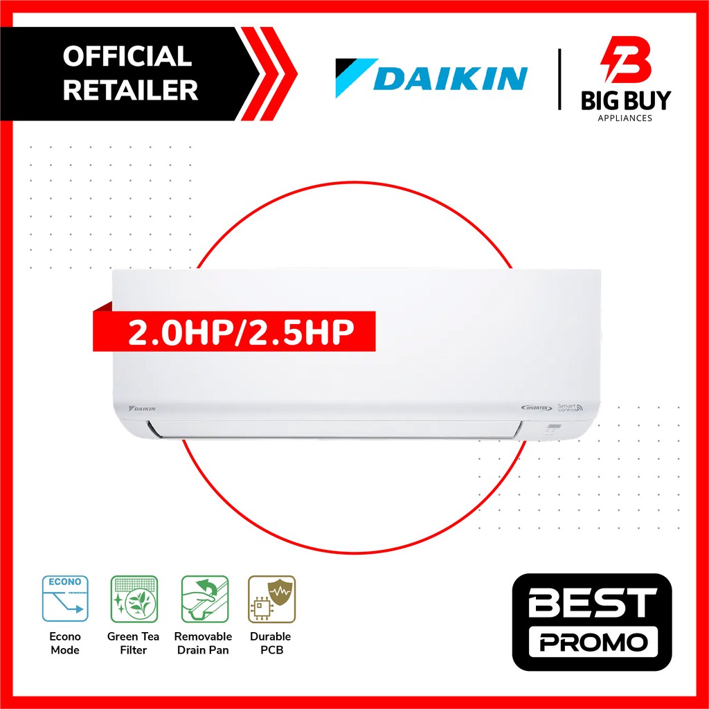 *PM FOR STOCK* WIFI Daikin 1.0HP-2.5HP Inverter Air Conditioner (R32 ...