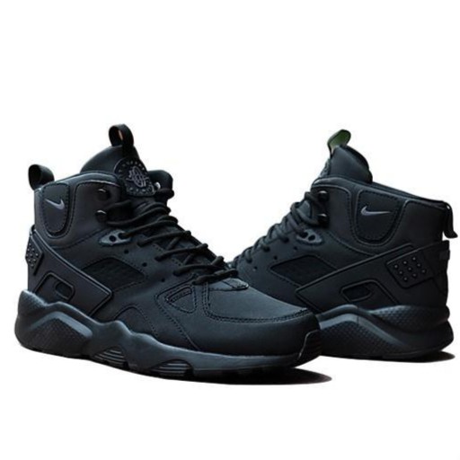 all black high top huaraches