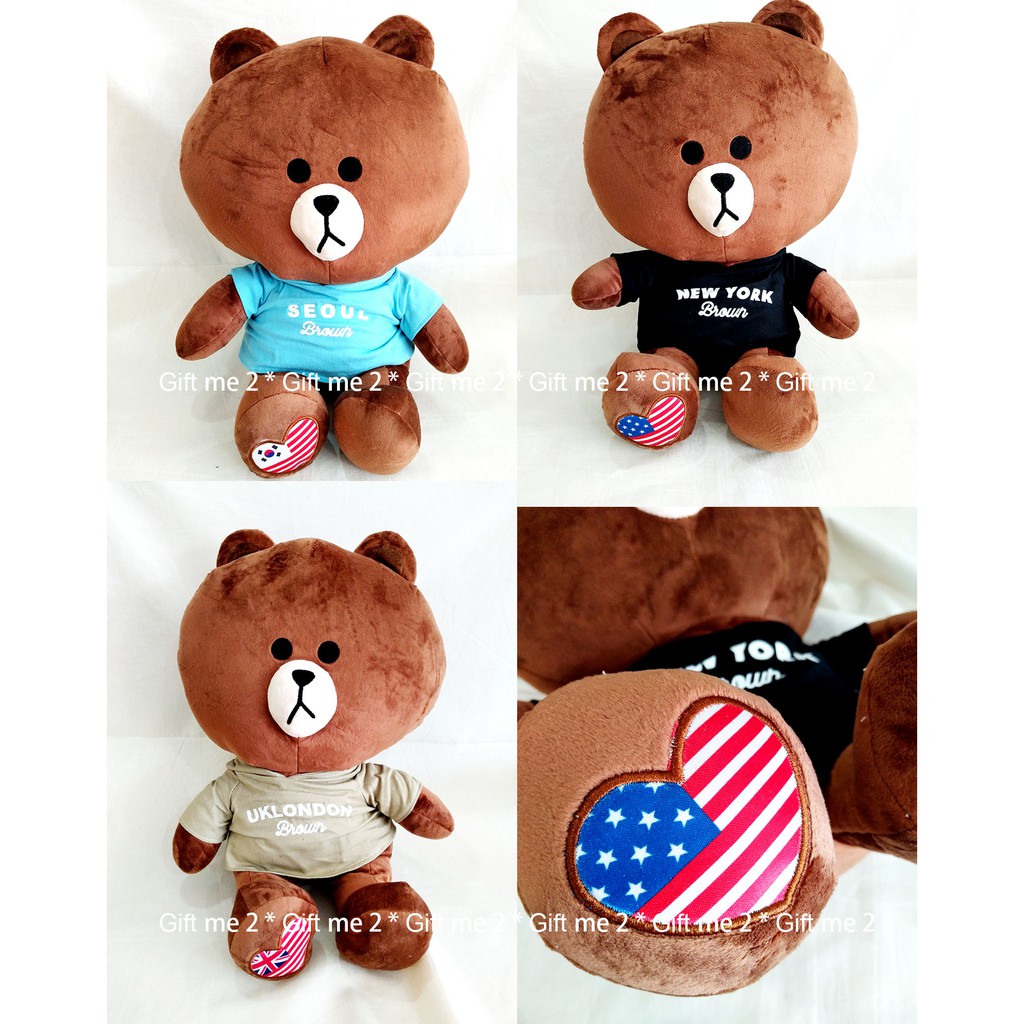 line brown bear plush toy