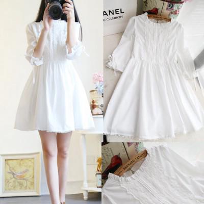 pure white dress with sleeves