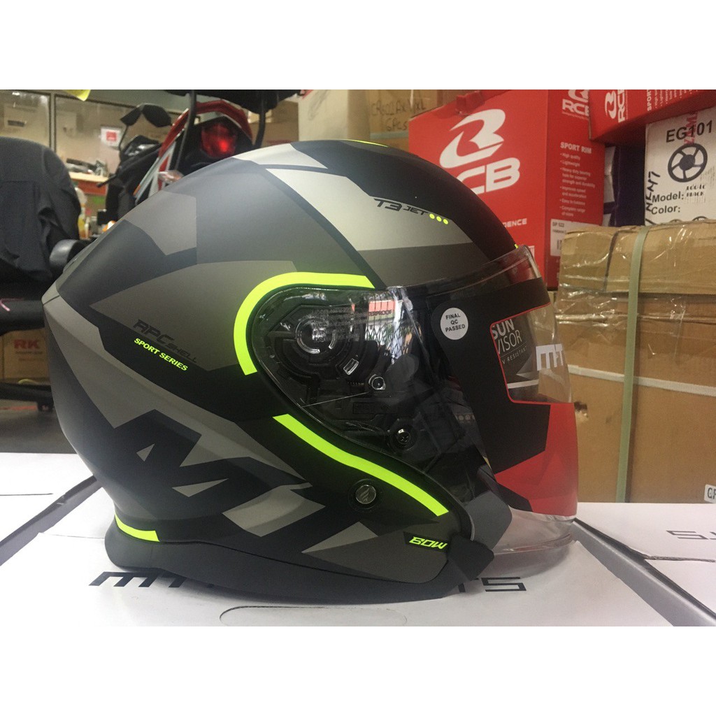 MT Helmet Thunder 3 SV Jet Bow A3 Matt Fluor Yellow | Shopee Malaysia