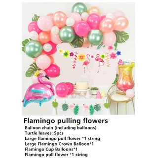 Flamingo Party Supplies Kids Girl Hawaii Luau Decorations Adult Jungle Balloon Hawaiian Party Decorations 1st Birthday